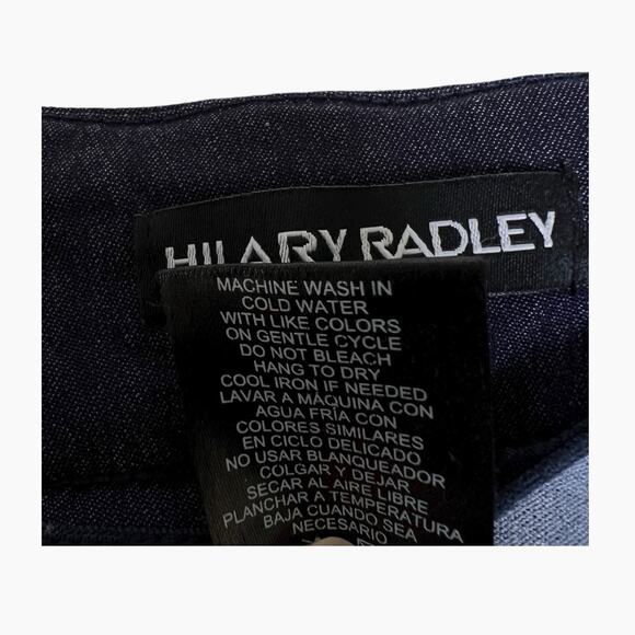 Hilary Radley Stretch Pants Size XL Blue Pull On Ankle Straight Leg Front Pocket - Picture 5 of 5